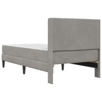 Produktbild för Sängram med madrass med huvudgavel Ljusgrå 90 x 190 cm Sammet