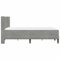 Produktbild för Sängram med madrass med huvudgavel Ljusgrå 120 x 190 cm Sammet