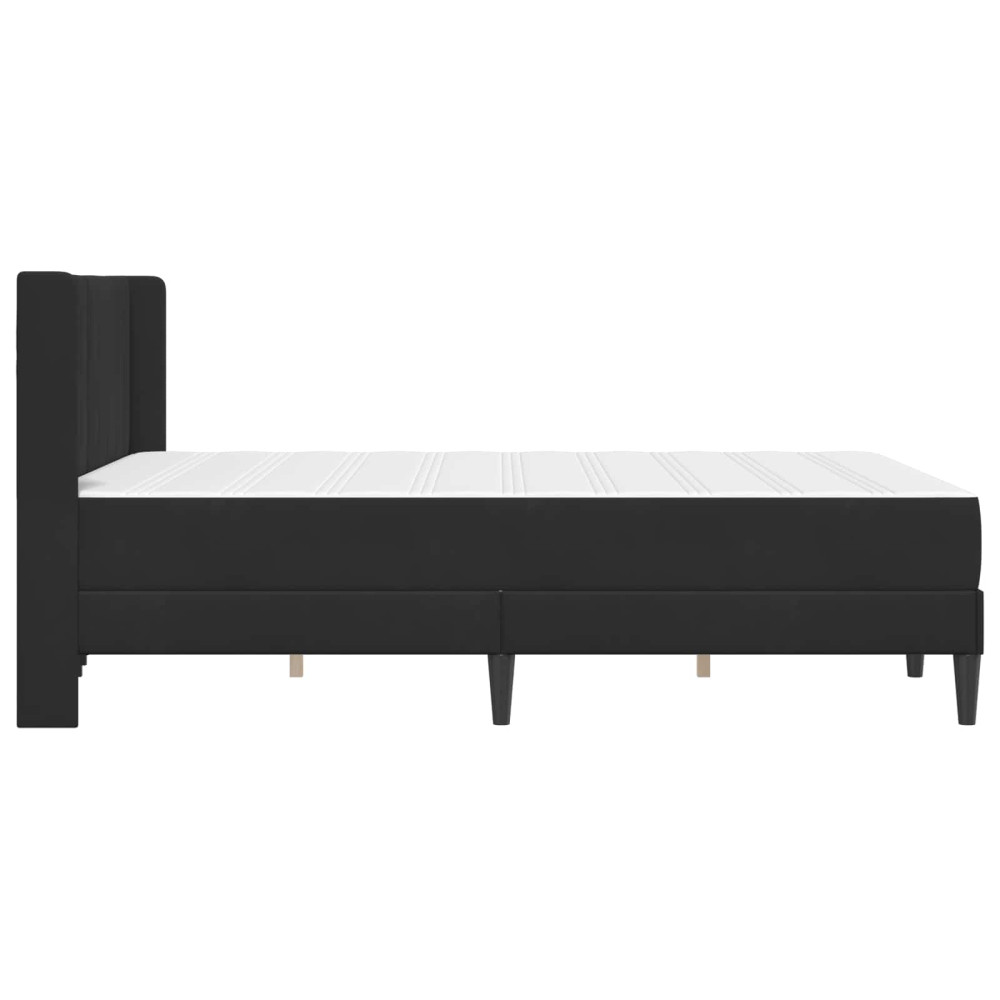 Produktbild för Sängram med madrass med huvudgavel Svart 120 x 190 cm Sammet