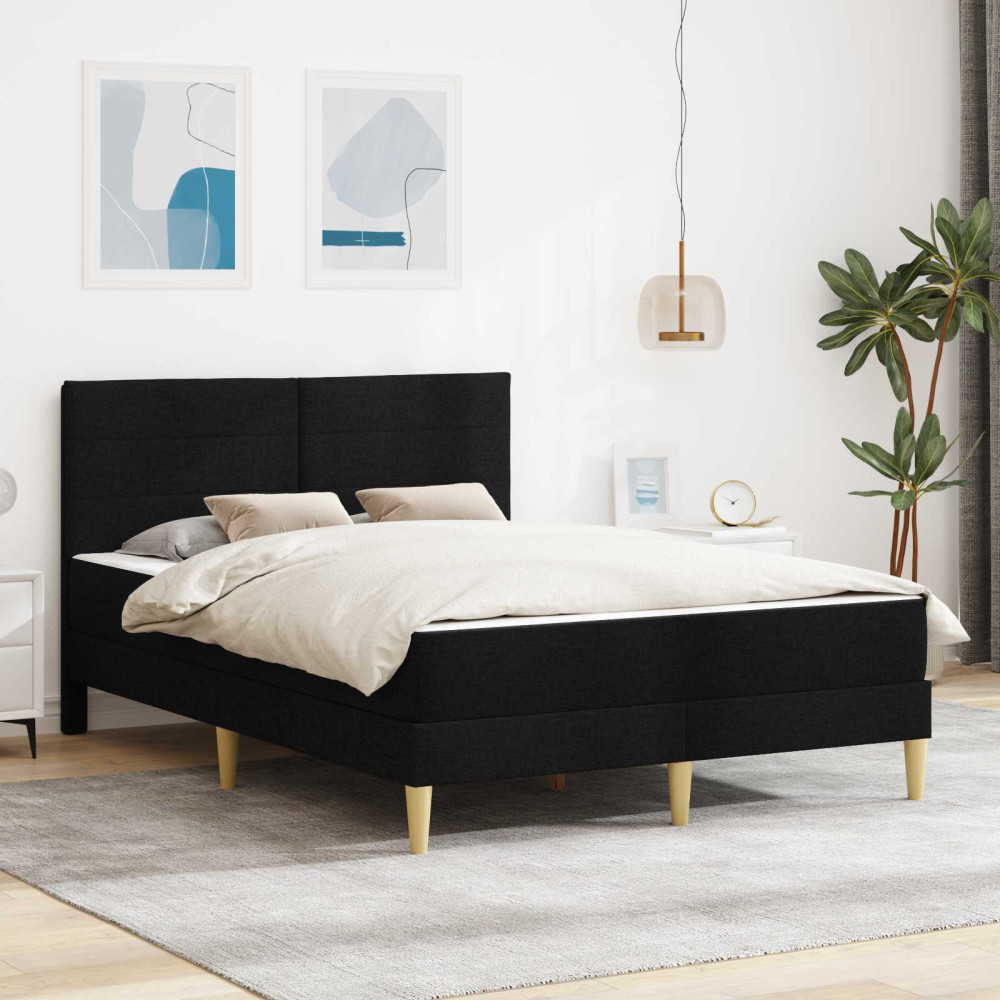 Produktbild för Sängram Svart 120 x 190 cm Polyester
