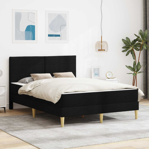 vidaXL Sängram Svart 120 x 190 cm Polyester