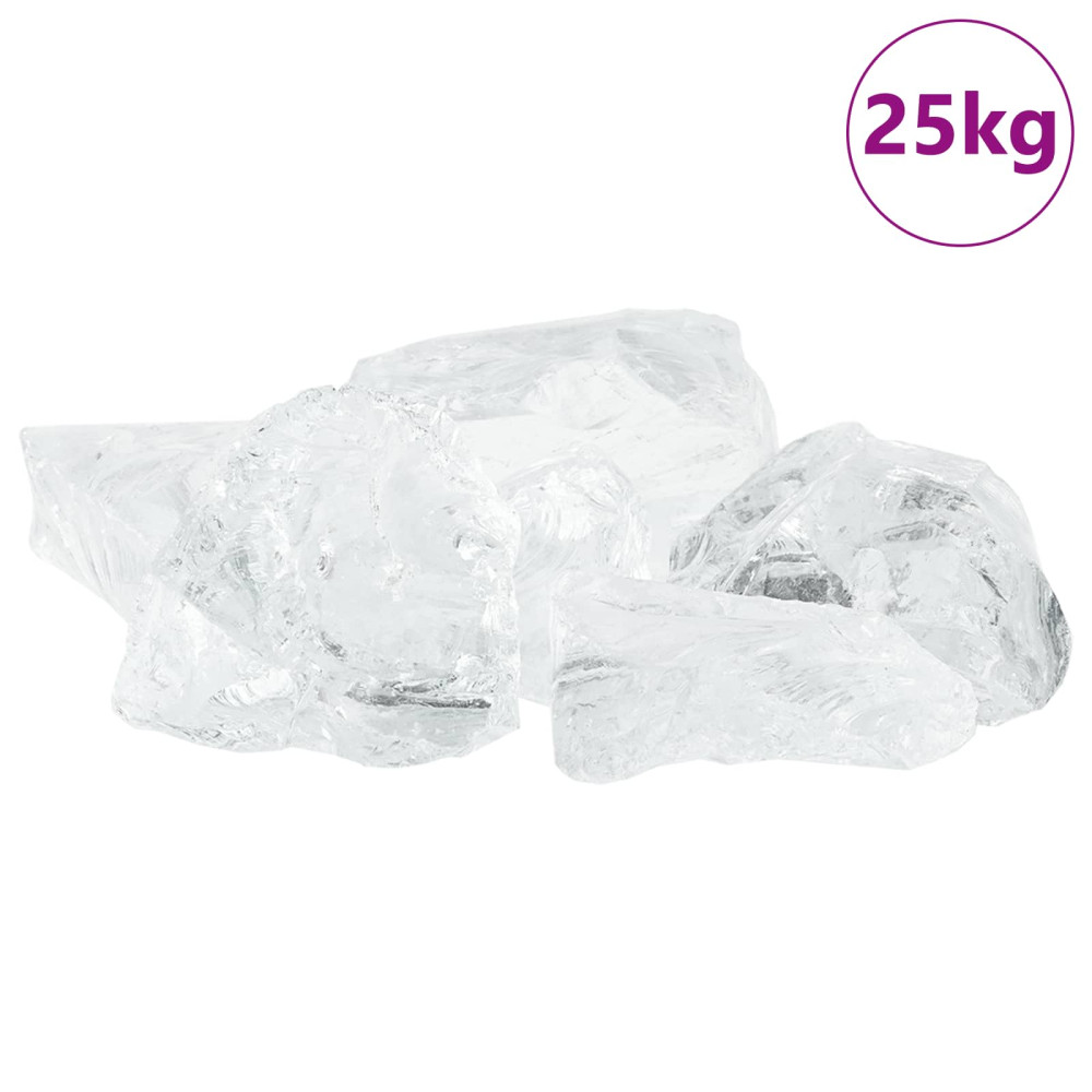 Produktbild för Trädgårdsstenar Vit 12 cm Glas