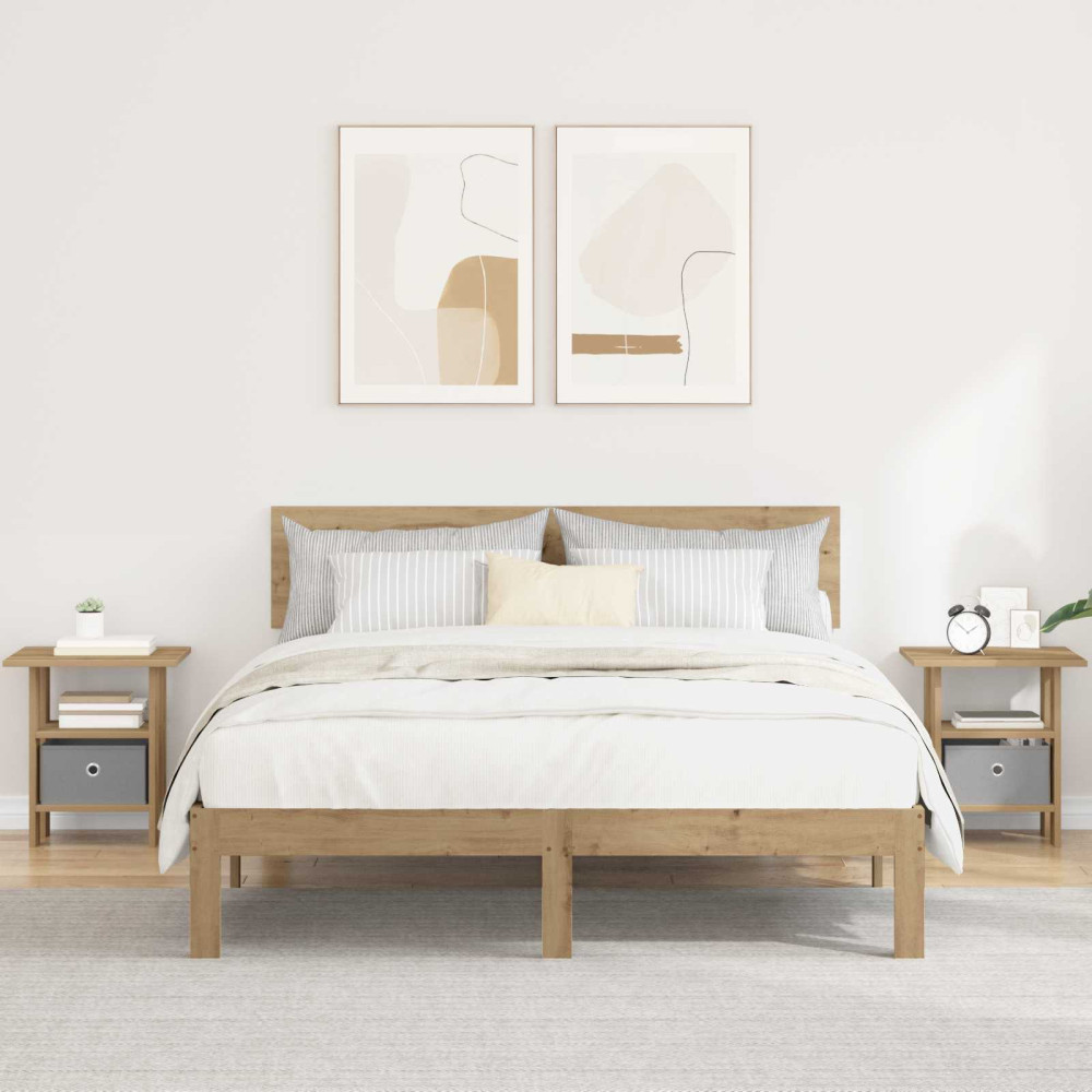 Produktbild för Sängbord 2 pcs Artisan Ek 41 x 40 x 45 cm Konstruerat trä