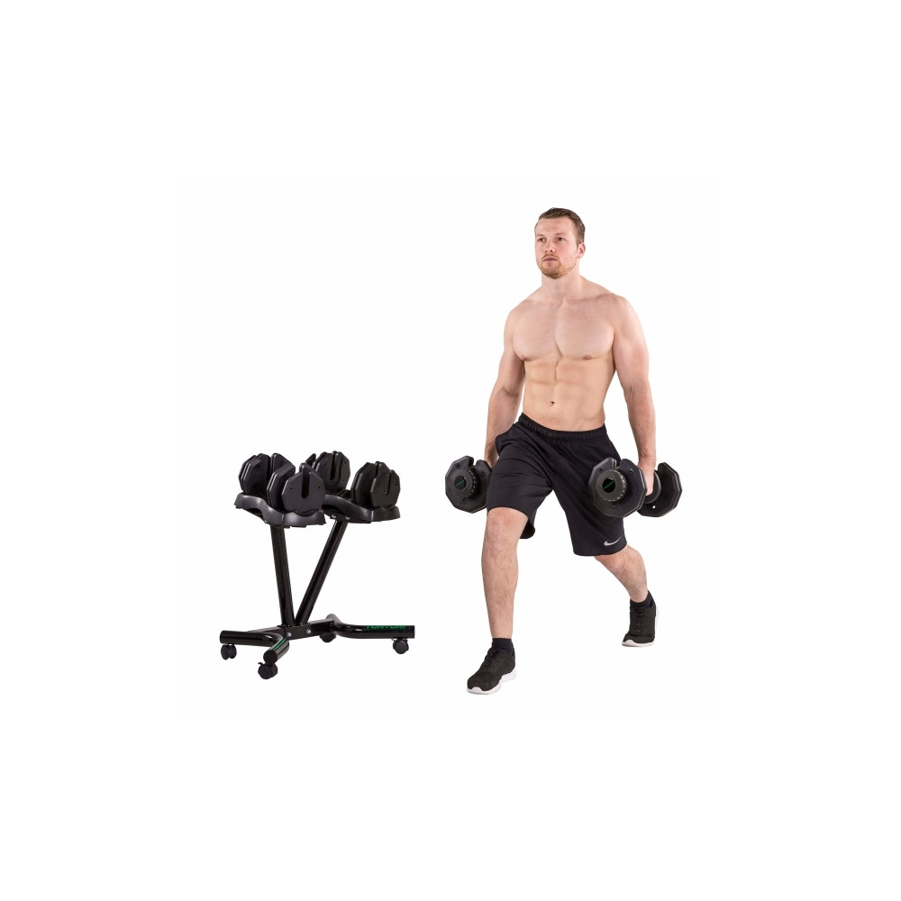 Produktbild för Tunturi 14TUSCL383, Justerbar hantel, Svart, 25 kg, 42,5 cm,...