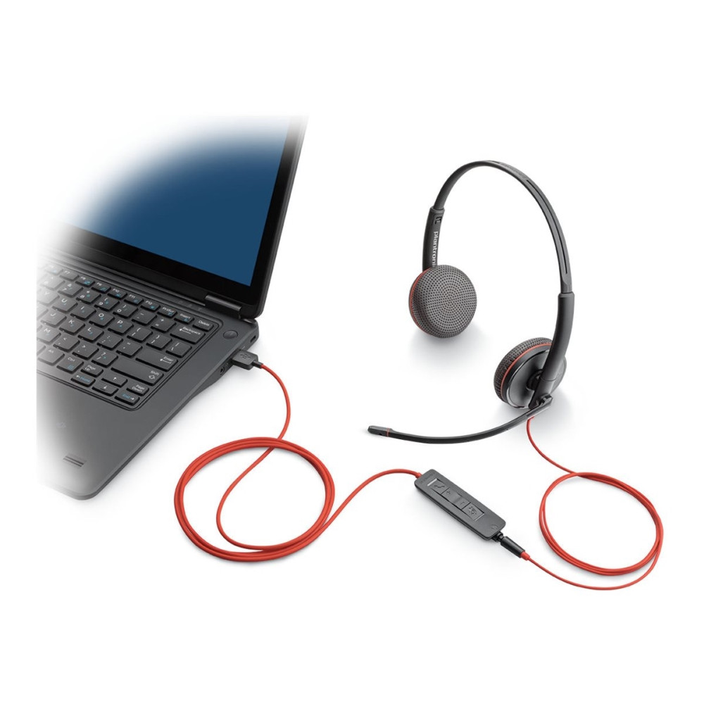 Produktbild för HP Poly Blackwire 3225 - headset - 3,5 mm kontakt, USB-C