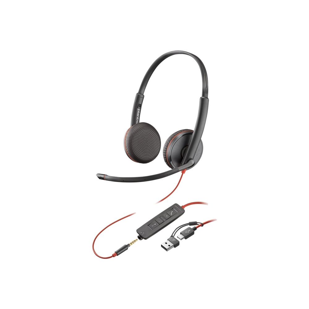 Produktbild för HP Poly Blackwire 3225 - headset - 3,5 mm kontakt, USB-C