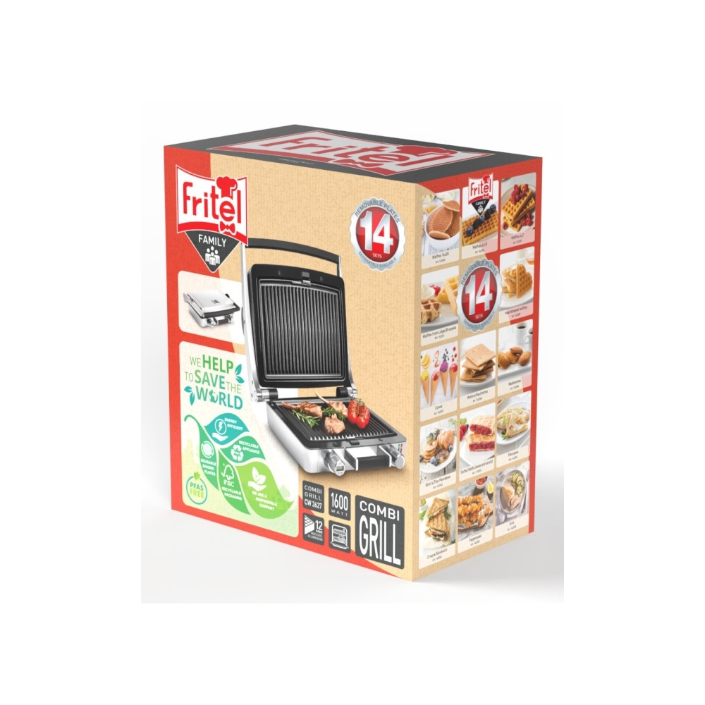 Produktbild för Fritel CW 3627, Silver, Rektangulär, 410 x 260 mm, Keramiska...