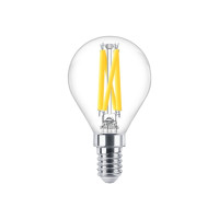 Produktbild för Philips - LED-glödlampa med filament - form: P45 - klar finish - E14 - 3.4 W - varmt vitt ljus - 2200-2700 K