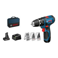 Produktbild för Bosch GSB 12V-15 Professional - slagborr/skruvdragare - sladdlös - 2 hastigheter - 2 batterier