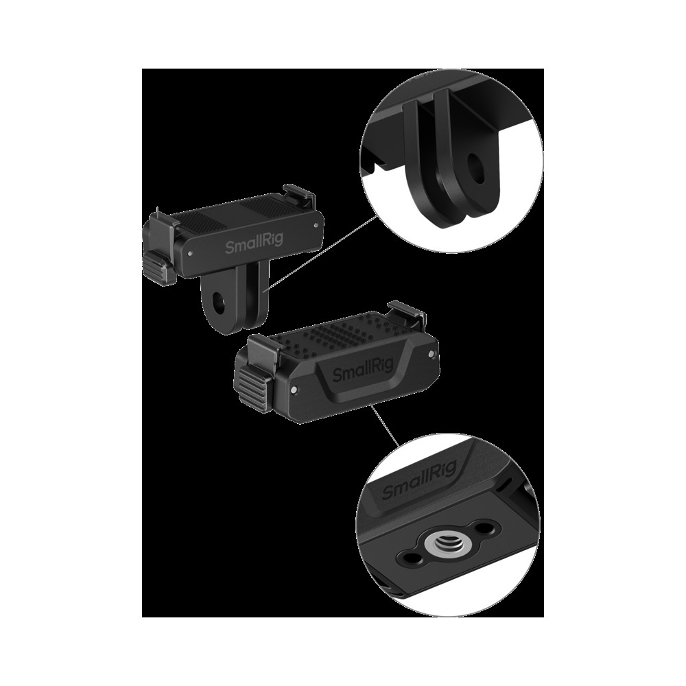 Produktbild för SmallRig 5918 Bidirectional QR Folding Adapter Support with 2-Prong Mount and 1/4"-20 Threaded hole