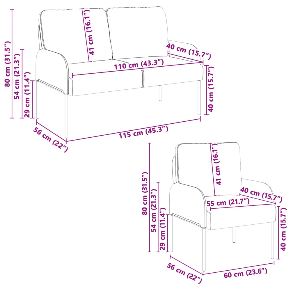 Produktbild för Soffgrupper med kudde 3 pcs Mörkgrå 115 x 56 x 80 cm Plywood