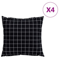Produktbild för Spridda Kuddar 4 pcs Svart Rutigt 50 x 50 cm Polyester Tyg