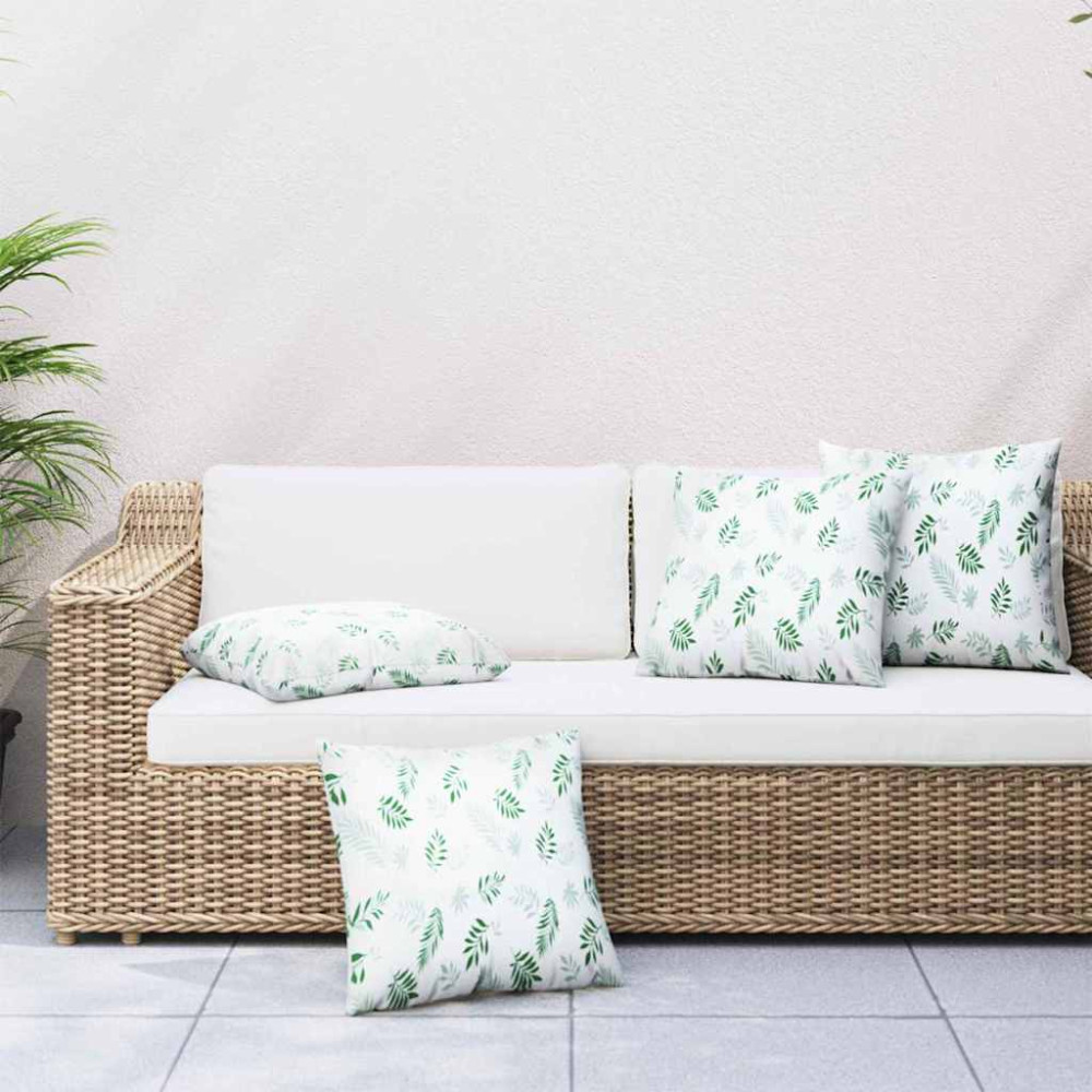Produktbild för Spridda Kuddar Löv 4 pcs Bladmönster 50 x 50 cm Polyester Tyg