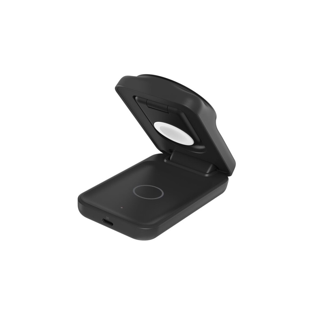 Produktbild för Belkin UltraCharge trådlöst laddställ - 3-i-1, magnetisk, vikbar, med Qi2 - + växelströmsadapter - 25 Watt - MFI-certifierad