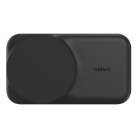 Produktbild för Belkin UltraCharge trådlöst laddställ - 3-i-1, magnetisk, vikbar, med Qi2 - + växelströmsadapter - 25 Watt - MFI-certifierad