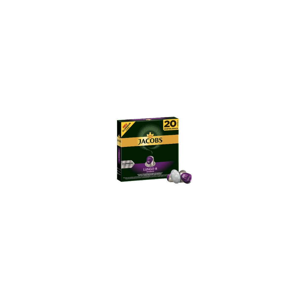 Produktbild för Jacobs LUNGO 8 INTENSO, Kaffekapslar, Lungo, Nespresso, 20 k...