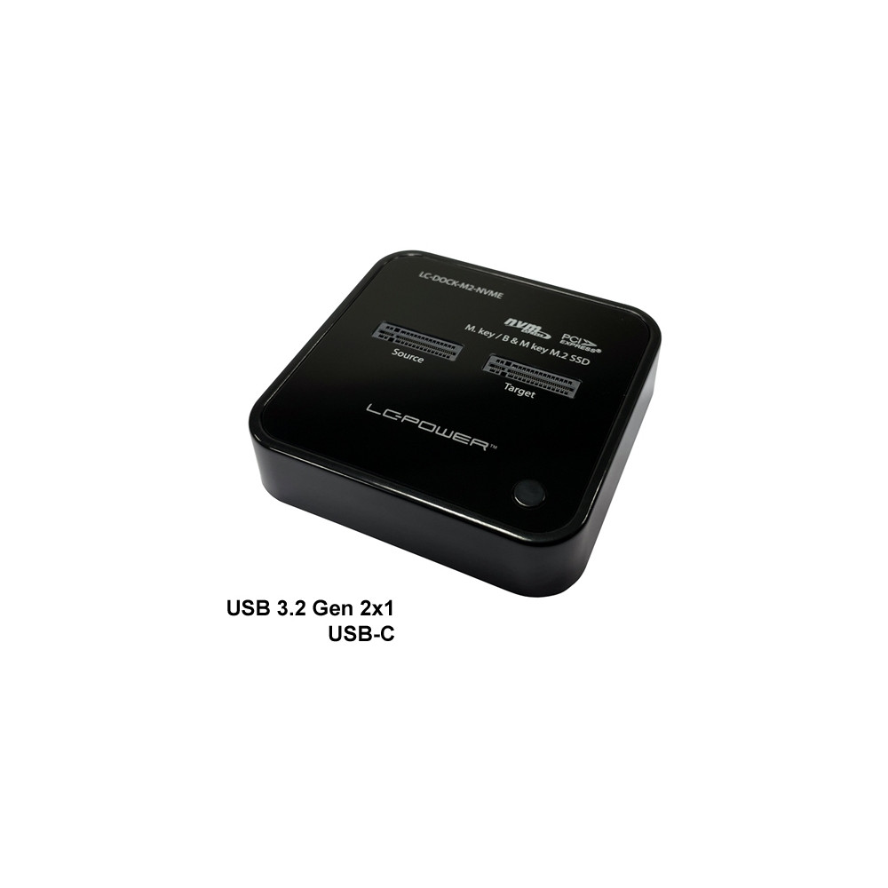 Produktbild för LC Power LC-DOCK-M2-NVME - HDD dockningsstation - M.2 NVMe Card - USB-C 3.2 (Gen 2x1)