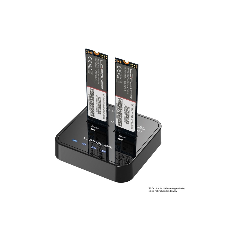Produktbild för LC Power LC-DOCK-M2-NVME - HDD dockningsstation - M.2 NVMe Card - USB-C 3.2 (Gen 2x1)