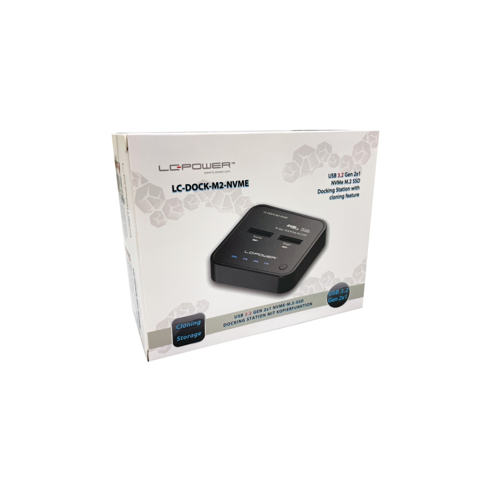 Produktbild för LC Power LC-DOCK-M2-NVME - HDD dockningsstation - M.2 NVMe Card - USB-C 3.2 (Gen 2x1)