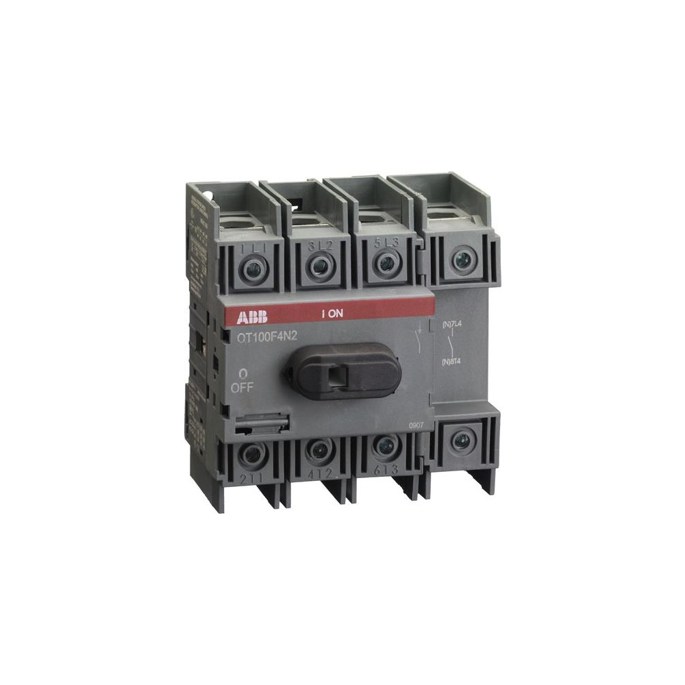 Produktbild för ABB OT100F4N2, Kontaktor, Grå, 4P, 100 A, 600 V, 96,5 x 74 x...