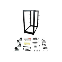 Produktbild för StarTech.com 25U-serverrack med öppen ram - 4 stolpar justerbart djup (59 cm till 104 cm) rack för nätverksutrustning med hjul/nivåfötter/kabelhantering (4POSTRACK25U) - rack - 25U