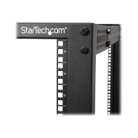 Produktbild för StarTech.com 25U-serverrack med öppen ram - 4 stolpar justerbart djup (59 cm till 104 cm) rack för nätverksutrustning med hjul/nivåfötter/kabelhantering (4POSTRACK25U) - rack - 25U