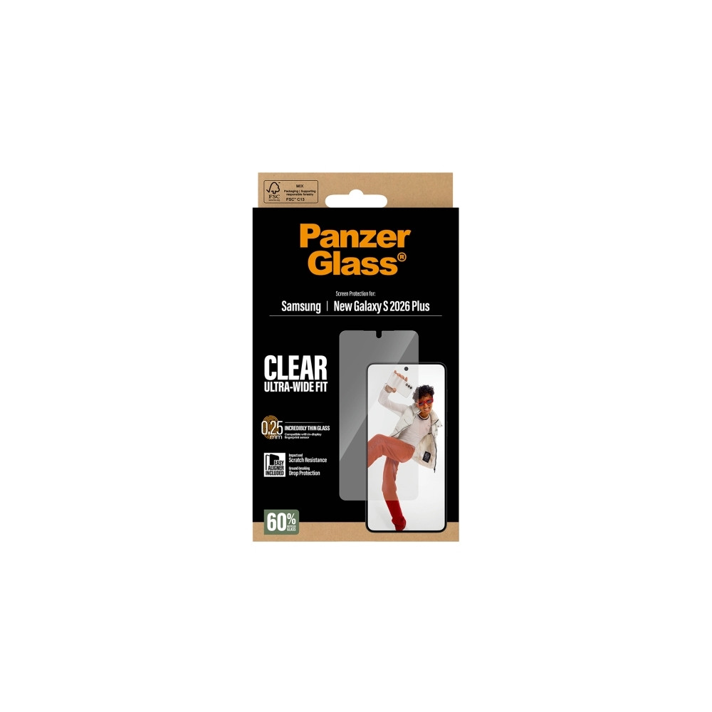 Produktbild för PanzerGlass - skärmskydd för mobiltelefon - ultrabred passning med EasyAligner