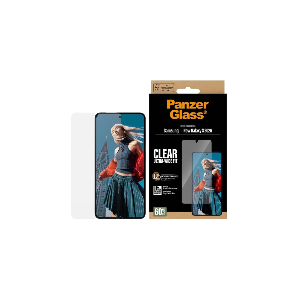 Produktbild för PanzerGlass - skärmskydd för mobiltelefon - ultrabred passning med EasyAligner