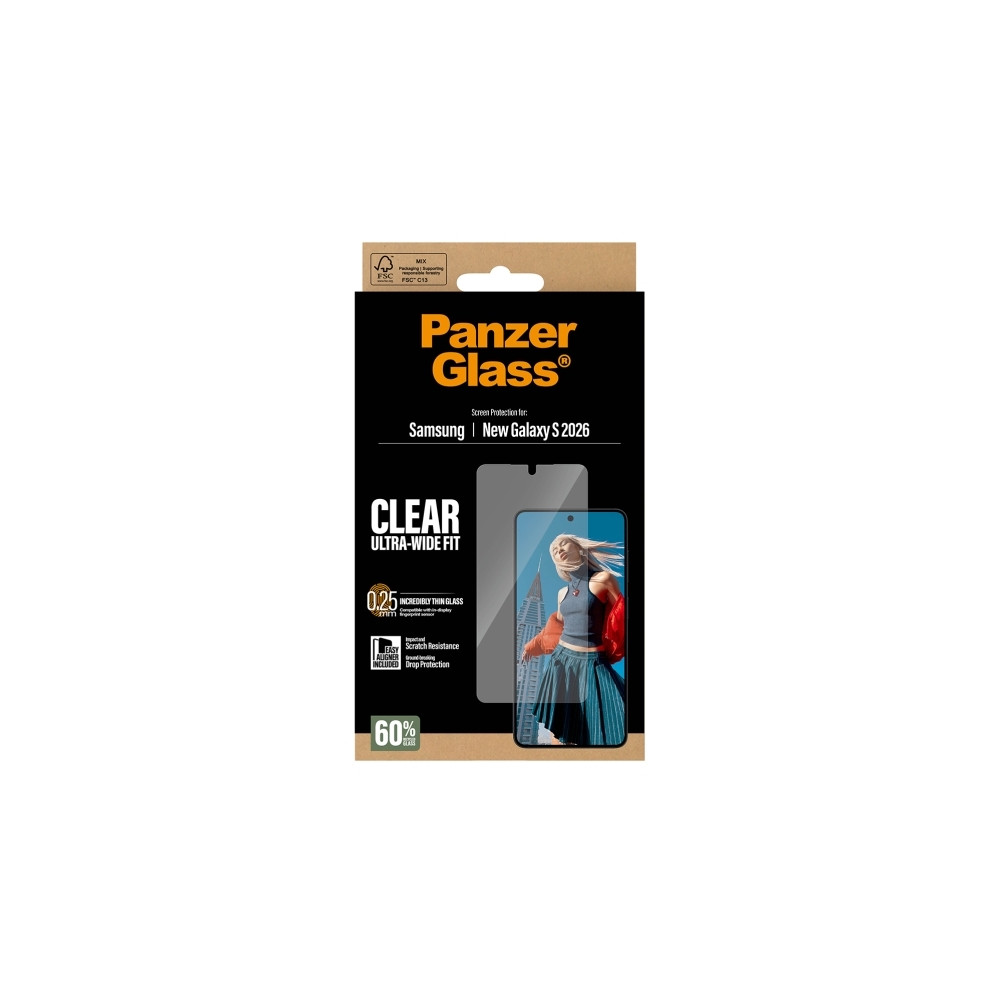 Produktbild för PanzerGlass - skärmskydd för mobiltelefon - ultrabred passning med EasyAligner