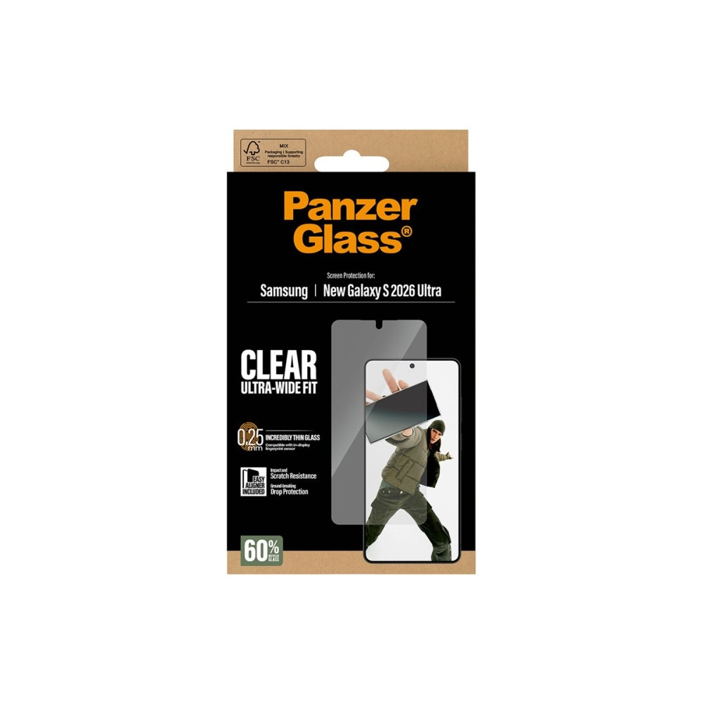 Produktbild för PanzerGlass - skärmskydd för mobiltelefon - ultrabred passning med EasyAligner