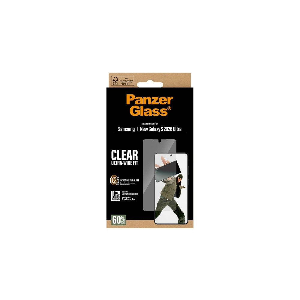 Produktbild för PanzerGlass - skärmskydd för mobiltelefon - ultrabred passning med EasyAligner