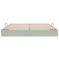 Produktbild för Ottoman Sängram med lagring Ljusgrå 200 x 200 cm Sammet