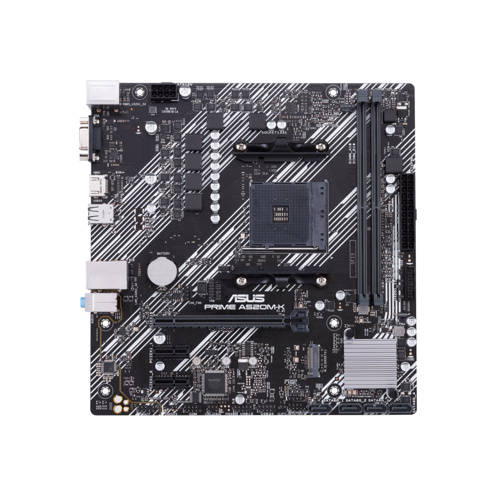 Produktbild för ASUS PRIME A520M-K - moderkort - micro ATX - Socket AM4 - AMD A520