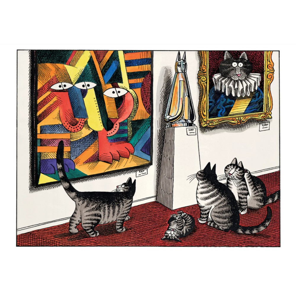 Produktbild för Cats Viewing Modern Art Notecard