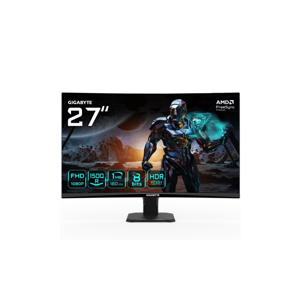 Produktbild för Gigabyte GS27FC - LED-skärm - böjd - Full HD (1080p) - 27" - HDR