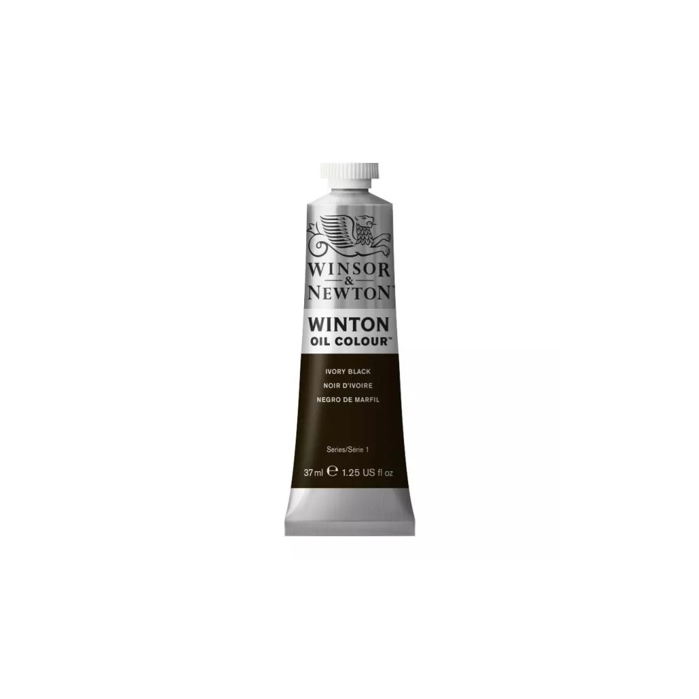 Produktbild för Winsor & Newton Winton Oil Colour, Svart, Elfenben, 37 ml, R...