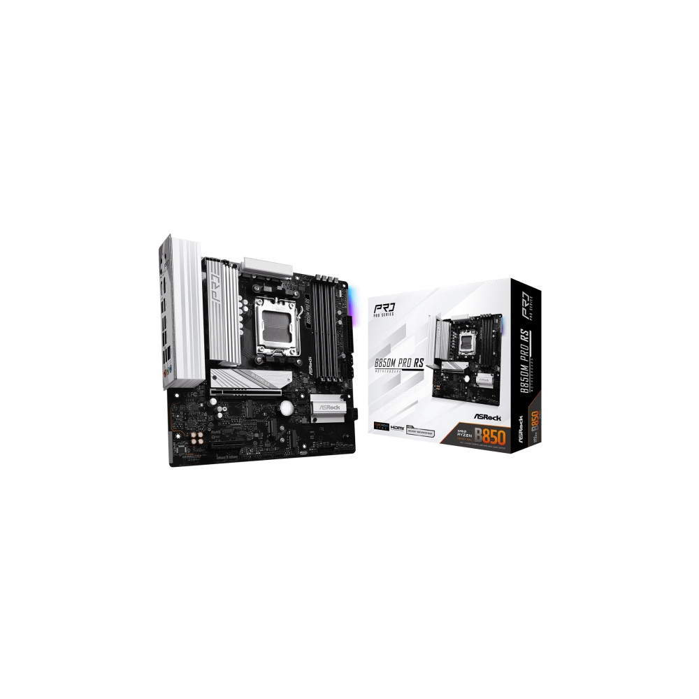 Produktbild för ASRock B850M PRO RS - moderkort - micro ATX - Socket AM5 - AMD B850