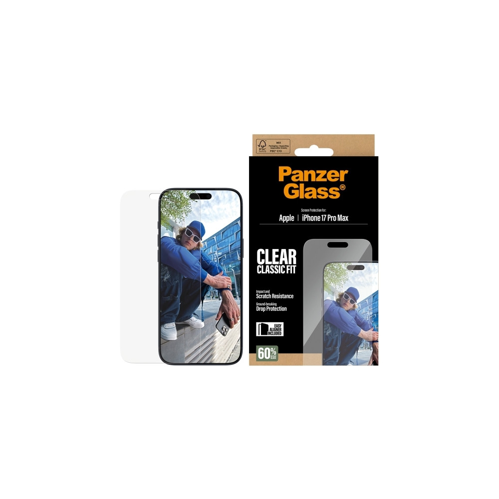 Produktbild för PanzerGlass - skärmskydd för mobiltelefon - klassisk passform med EasyAligner
