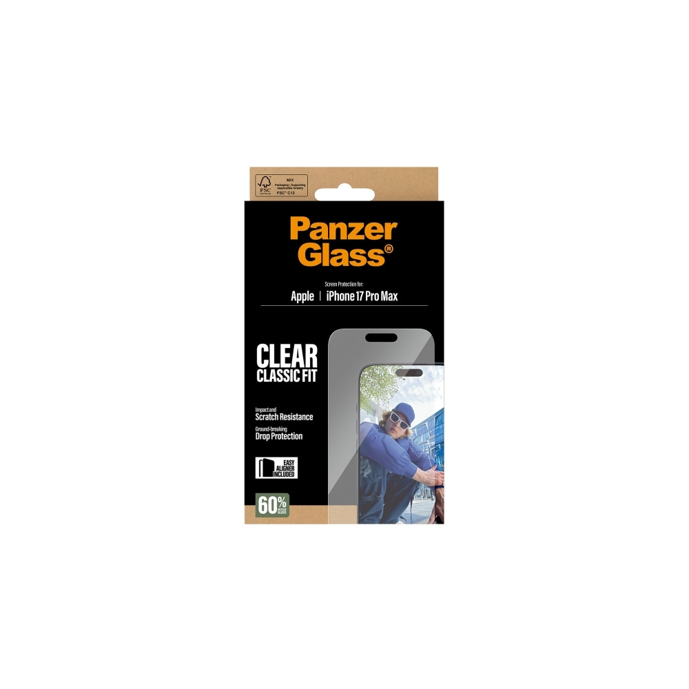 Produktbild för PanzerGlass - skärmskydd för mobiltelefon - klassisk passform med EasyAligner