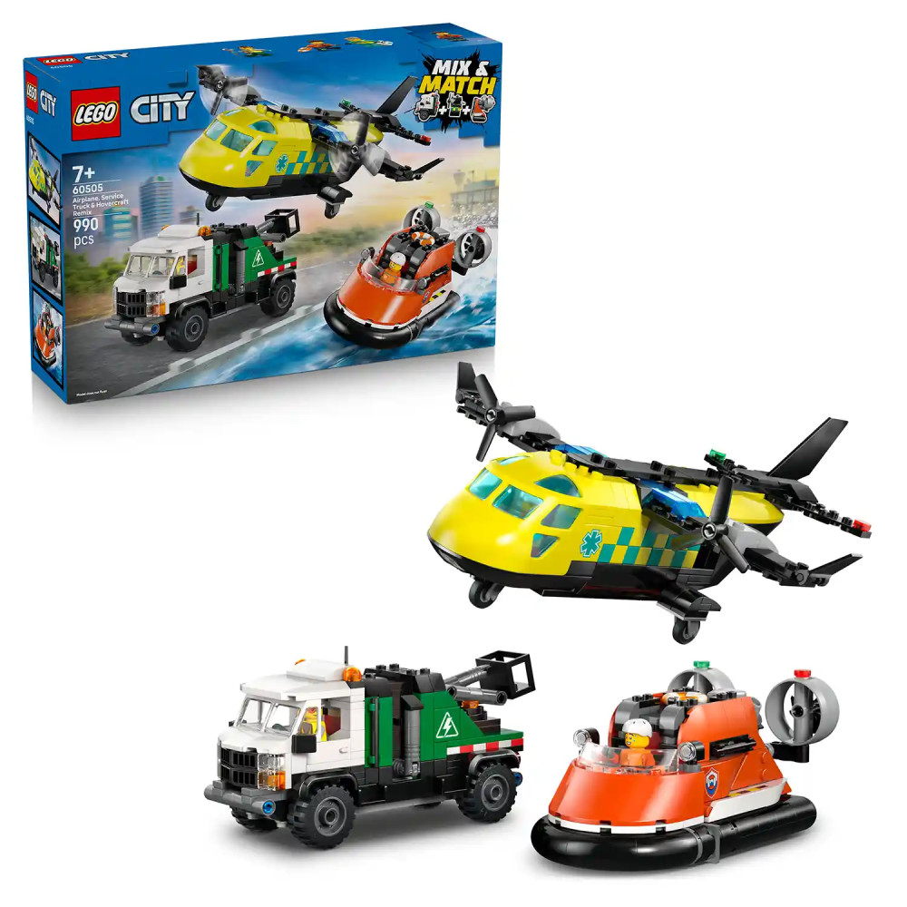 Produktbild för LEGO® City 60505 Remix: Letadlo, servisní vůz a vznášedlo