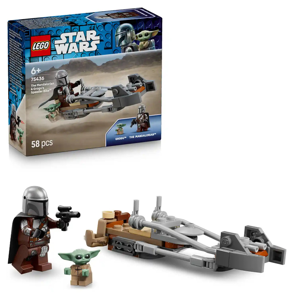 Produktbild för LEGO® Star Wars™ 75436 Mandalorian a Grogu a spídrová motorka