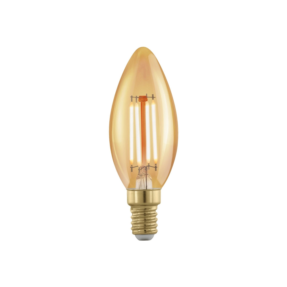 Produktbild för Eglo - LED-glödlampa med filament - form: C35 - E14 - 4 W - varmt vitt ljus - 1700 K - bärnsten