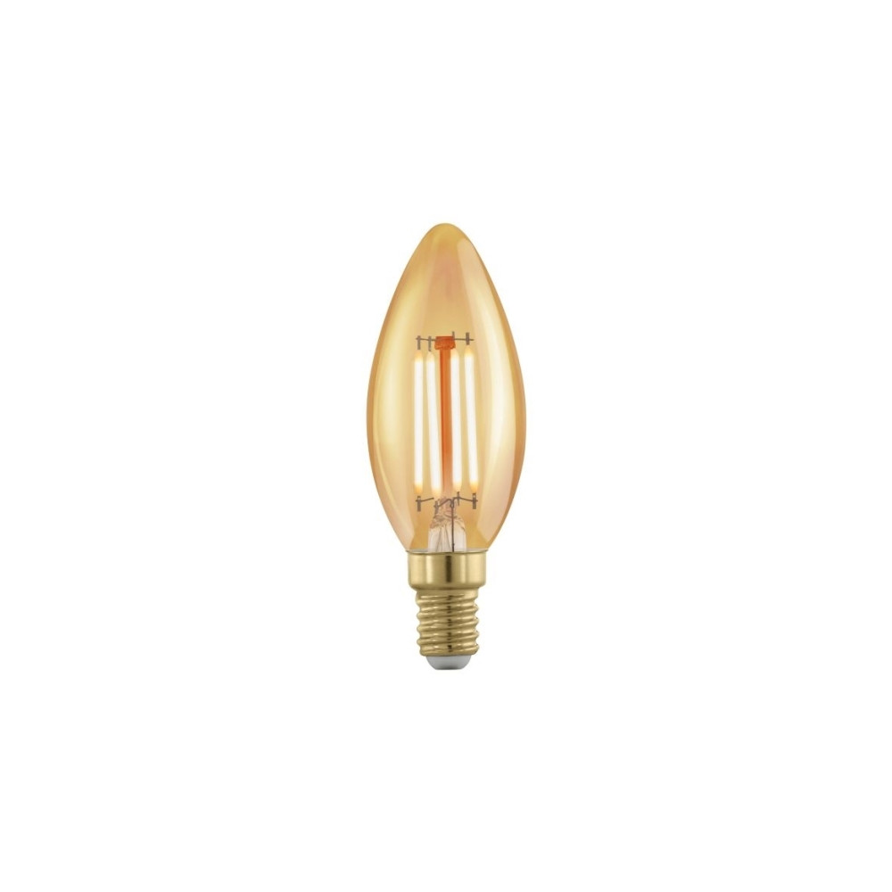 Produktbild för Eglo - LED-glödlampa med filament - form: C35 - E14 - 4 W - varmt vitt ljus - 1700 K - bärnsten