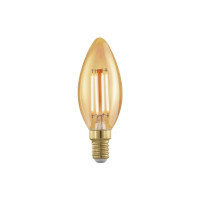 Produktbild för Eglo - LED-glödlampa med filament - form: C35 - E14 - 4 W - varmt vitt ljus - 1700 K - bärnsten