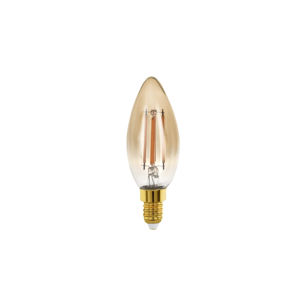 Produktbild för Eglo - LED-glödlampa med filament - form: C35 - E14 - 4 W - varmt vitt ljus - 1700 K - bärnsten