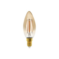 Produktbild för Eglo - LED-glödlampa med filament - form: C35 - E14 - 4 W - varmt vitt ljus - 1700 K - bärnsten
