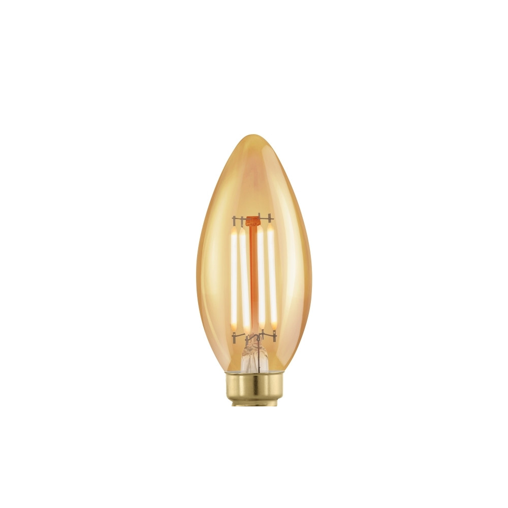 Produktbild för Eglo - LED-glödlampa med filament - form: C35 - E14 - 4 W - varmt vitt ljus - 1700 K - bärnsten