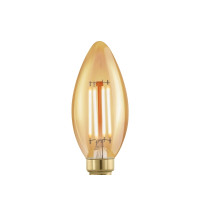 Produktbild för Eglo - LED-glödlampa med filament - form: C35 - E14 - 4 W - varmt vitt ljus - 1700 K - bärnsten