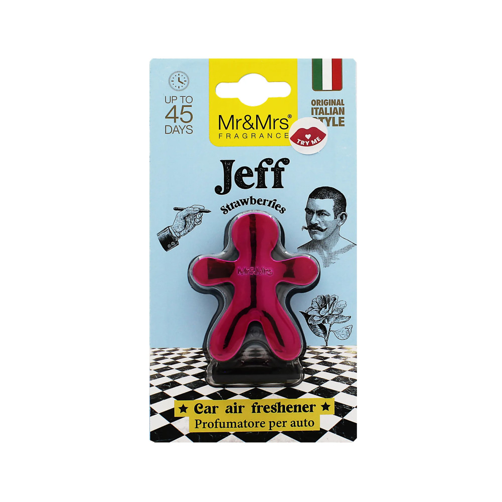Produktbild för Mr&Mrs Fragrance Jeff Chrome Strawberries Car Air Freshener