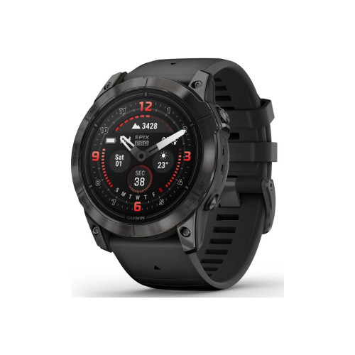 Garmin Garmin epix Pro Sapphire Edition 2a generation - titanium carbon gray DLC - Ja smart klocka med band - svart - 32 GB